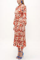 Cinnamon Pleated Midi Dress  93333