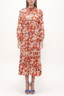 Cinnamon Pleated Midi Dress  93333