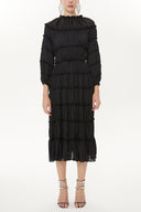 Black Pleated Midi Dress  93333