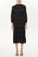 Black Pleated Midi Dress  93333