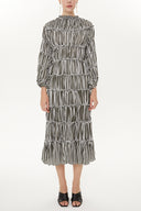 Striped Pleated Midi Dress  93333