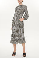 Striped Pleated Midi Dress  93333