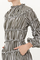 Striped Pleated Midi Dress  93333