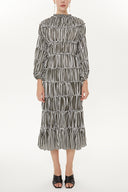 Striped Pleated Midi Dress  93333
