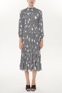 Plaid Pleated Midi Dress  93333