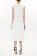 Ecru V-neck midi dress 93339