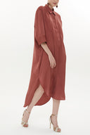 Cinnamon Wide cut button midi dress 93349