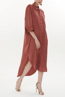 Cinnamon Wide cut button midi dress 93349
