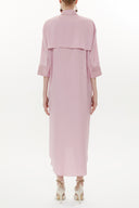 Lilac Wide cut button midi dress 93349