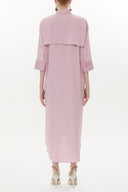 Lilac Wide cut button midi dress 93349