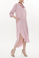 Lilac Wide cut button midi dress 93349