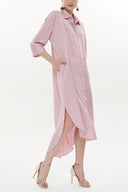 Lilac Wide cut button midi dress 93349