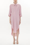 Lilac Wide cut button midi dress 93349