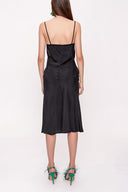 Black Degage collar midi dress 93354