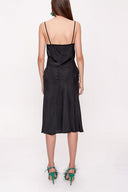 Black Degage collar midi dress 93354