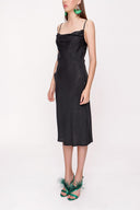 Black Degage collar midi dress 93354