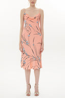 Pink Degage collar midi dress 93354