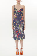 Patterned Degage collar midi dress 93354