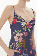 Patterned Degage collar midi dress 93354