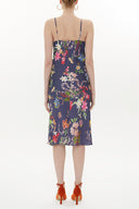 Patterned Degage collar midi dress 93354