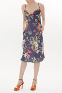 Patterned Degage collar midi dress 93354