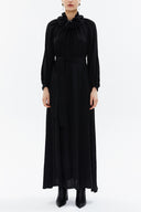 Black Raglan sleeve shabby chic maxi dress 93356