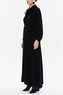 Black Raglan sleeve shabby chic maxi dress 93356
