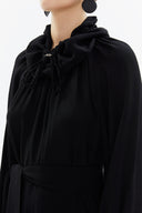 Black Raglan sleeve shabby chic maxi dress 93356