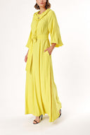 Yellow Raglan sleeve shabby chic maxi dress 93356