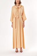 Beige Raglan sleeve shabby chic maxi dress 93356