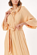 Beige Raglan sleeve shabby chic maxi dress 93356