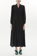 Black Seam waist detail maxi dress 93367