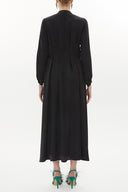 Black Seam waist detail maxi dress 93367