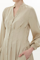 Beige Seam waist detail maxi dress 93367