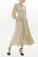 Beige Seam waist detail maxi dress 93367