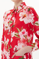 Floral Printed Rib sleeve wide cut maxi dress 93368