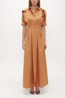 Cinnamon Pleated sleeve and waist dress  93369