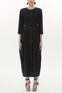 Black Underbodice detail zipped maxi dress 93371