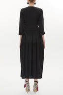 Black Underbodice detail zipped maxi dress 93371