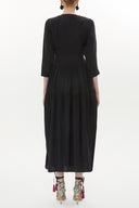 Black Underbodice detail zipped maxi dress 93371