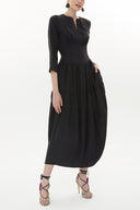 Black Underbodice detail zipped maxi dress 93371