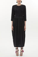 Black Underbodice detail zipped maxi dress 93371