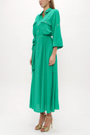 Green Button detail wide cut maxi dress 93372