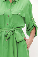 Light Green Button detail wide cut maxi dress 93372