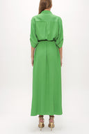 Light Green Button detail wide cut maxi dress 93372