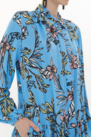 Blue Wide cut Pleated dress 93377