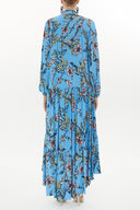 Blue Wide cut Pleated dress 93377