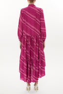 Fuchsia Wide cut Pleated dress 93377