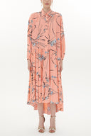 Salmon Wide cut Pleated dress 93377