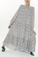 Spotted Wide cut Pleated dress 93377